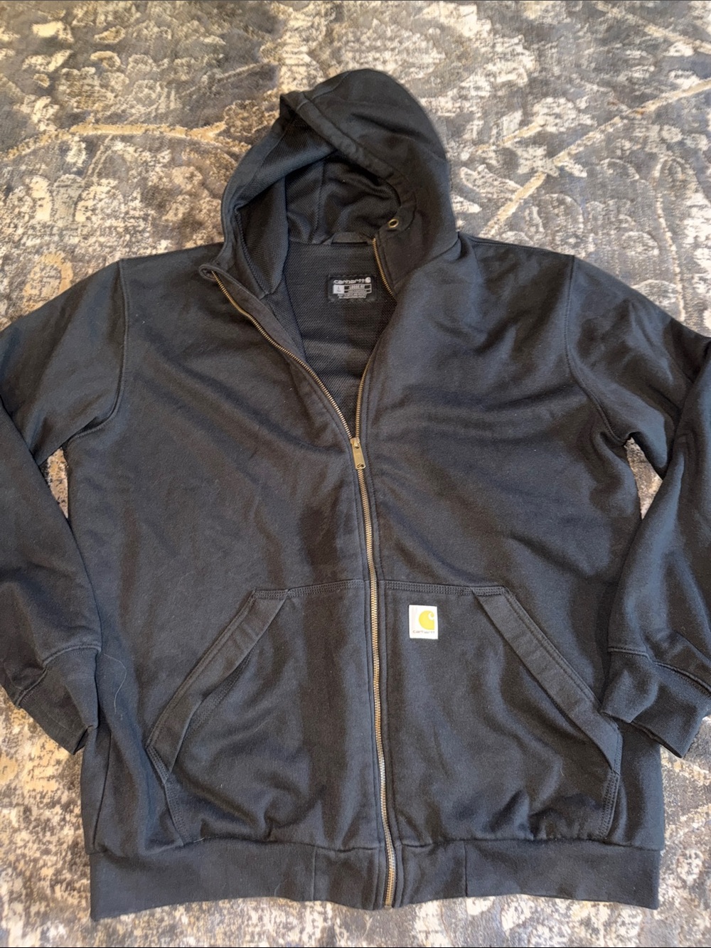 Carhartt Rain defender loose f  Black Full-Zip Hooded Sweatshirt size L